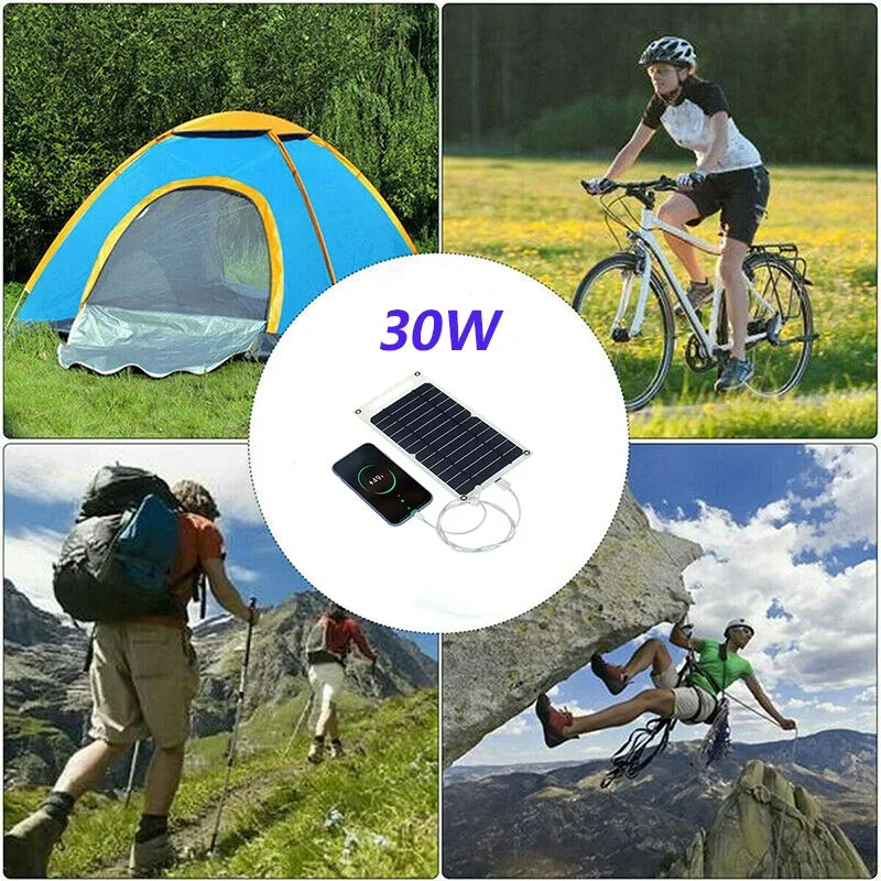 Carvallo 30W Solpanel | Bärbar USB-laddare | Vattentät & Fällbar | För utomhus, vandring & camping Carvallo