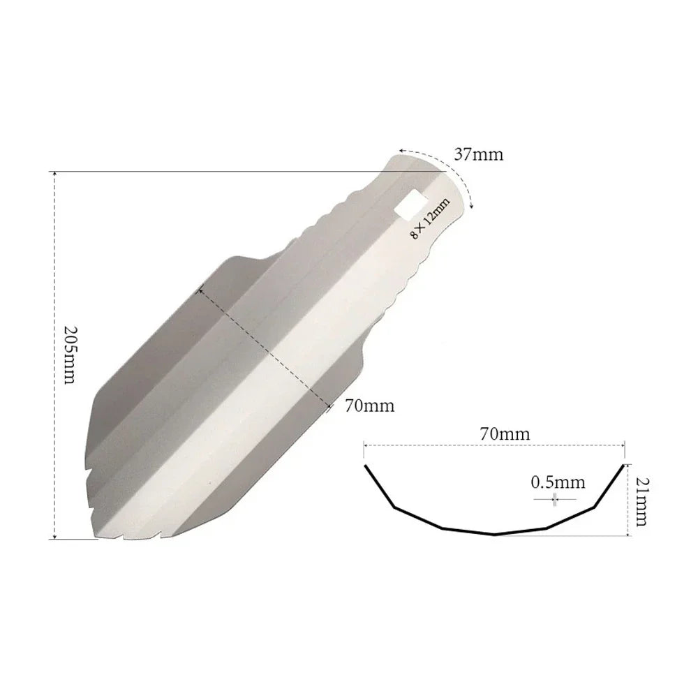 Carvallo UltraSpade Titan-handspade ultralätt | För camping, vandring & trädgård | Med karbinhake & väska Carvallo