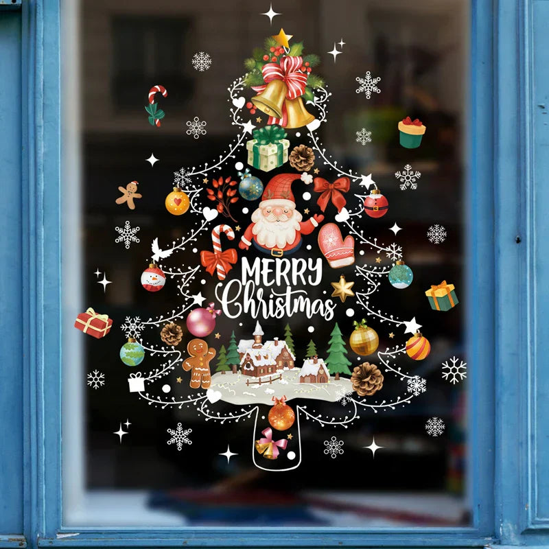 Fönsterdekoration - Festlig dekoration med jultomte och djur för en mysig jul Carvallo