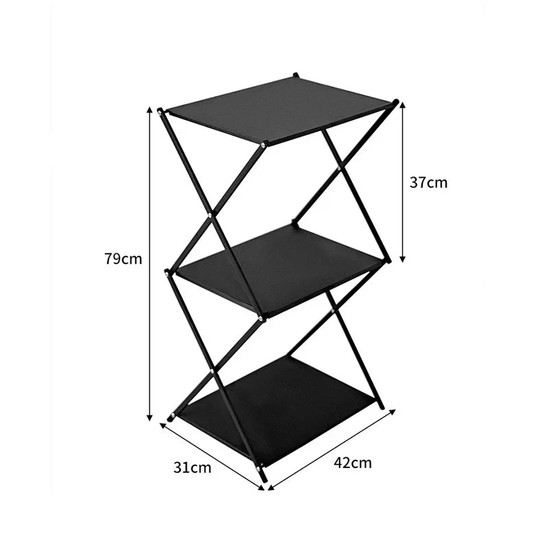Carvallo Fällbart Campingregal | 3 Nivåer | Bärbar & Mångsidig | Perfekt för Picknick & Utomhus Carvallo