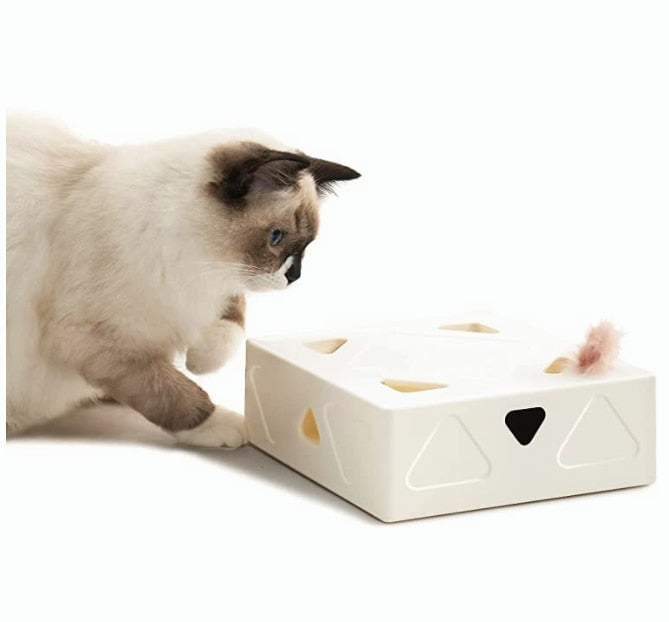 Automatisk kattleksak fjäder-Animals-Hemnix-Vit-Hemnix