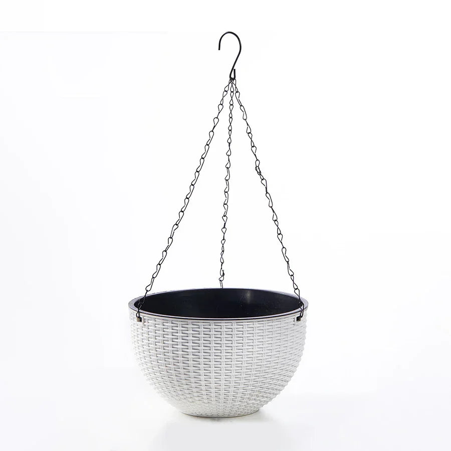 Carvallo Bloom Hängande kruka | Europeisk stil | Skalmönster & Rattanutseende | För trädgård, balkong & inomhus Carvallo