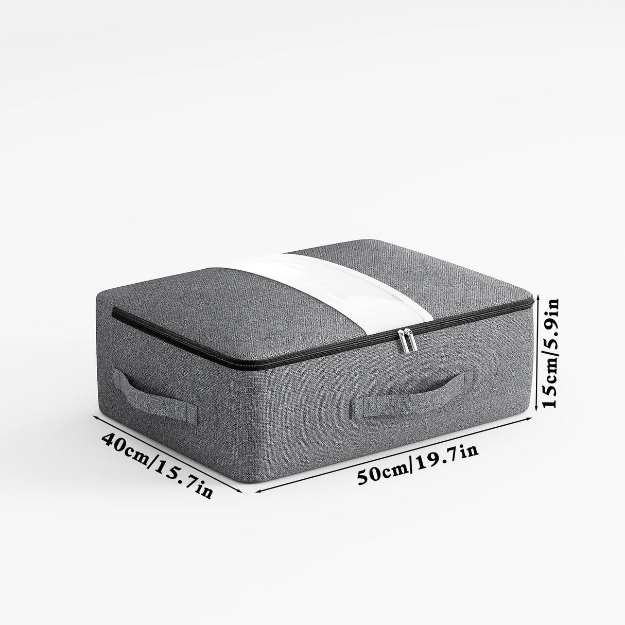 Carvallo Förvaringsväska | Extra Stor & Fällbar | Med Insynsfönster & Dragkedja | Cationic Tyg Grå Carvallo