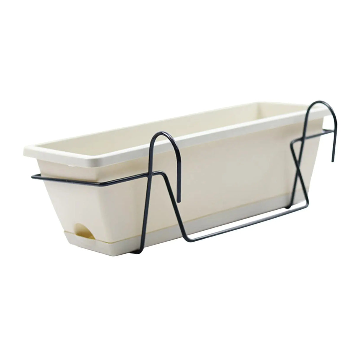 Carvallo Flex Balkongplanter | Med krokar och droppskål | 8 L plastblomlåda för räcken och fönster | Utomhus och inomhus Carvallo