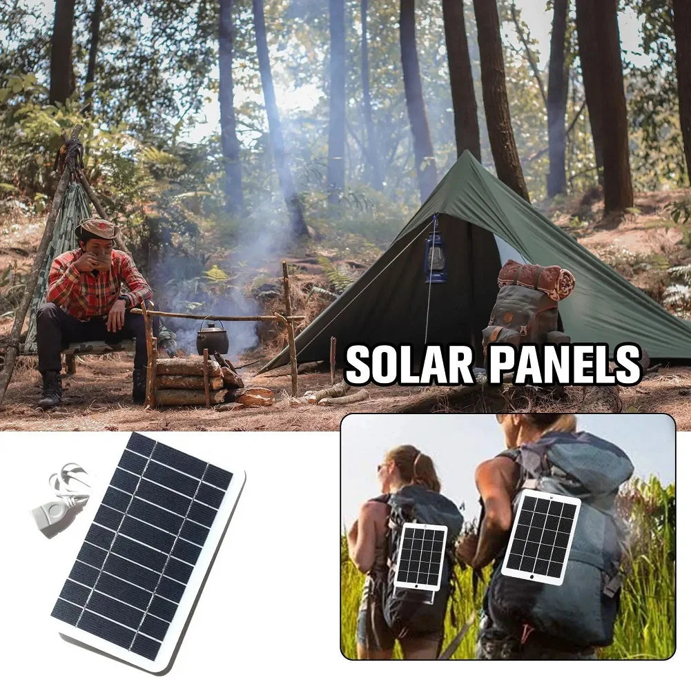 Carvallo Mobiler Solpanel 5V 2W | USB Laddare | För Powerbank, Smartphone & Utomhus Camping Carvallo