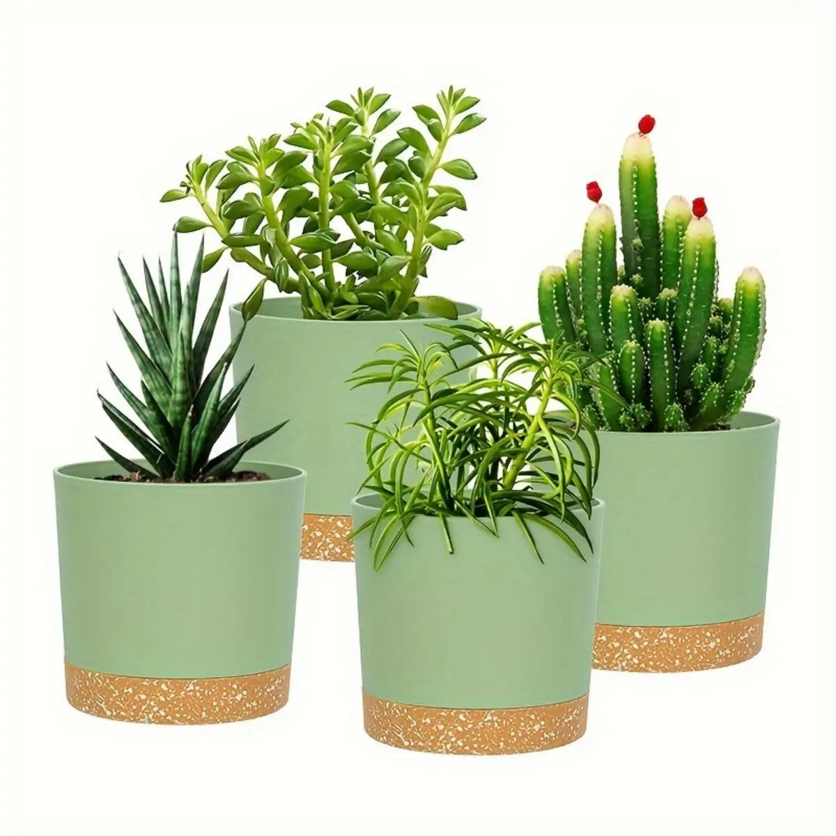 Carvallo Planter med Avtagbart Botten | Andningsbar Blomkruka | Självvattnande & Korrosionsbeständig | 4-pack Carvallo