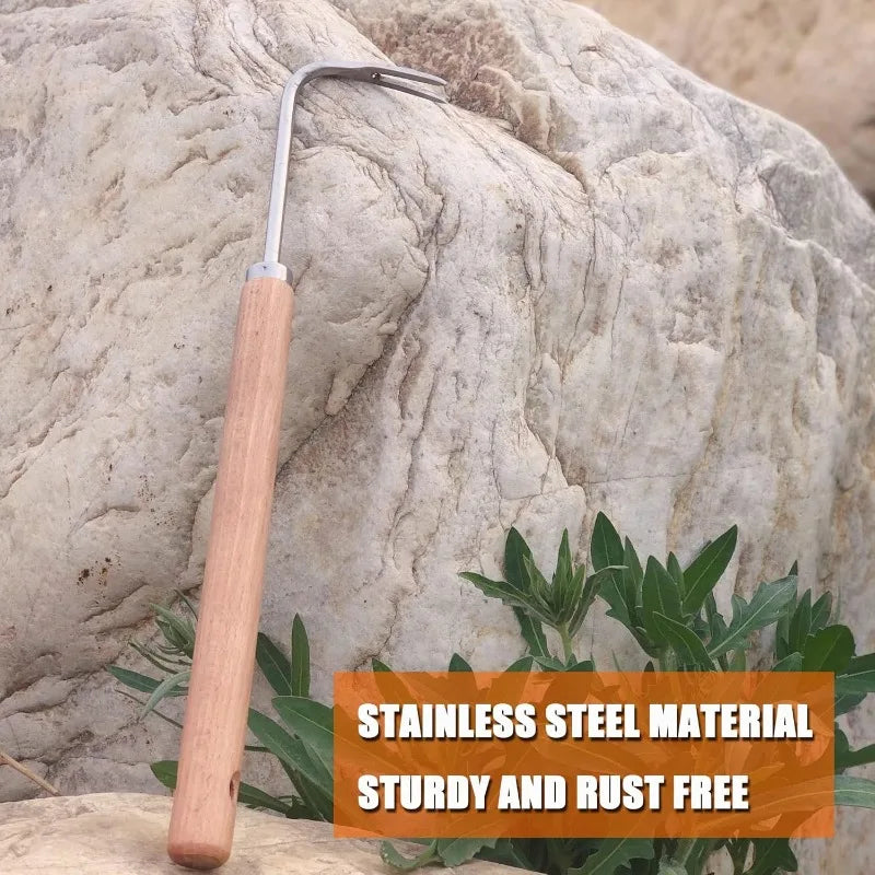 Carvallo TerraGrip Pro | Ergonomiskt trädgårdsverktyg | För fogar, rabatter & lös jord | Handhacka av kolstål Carvallo