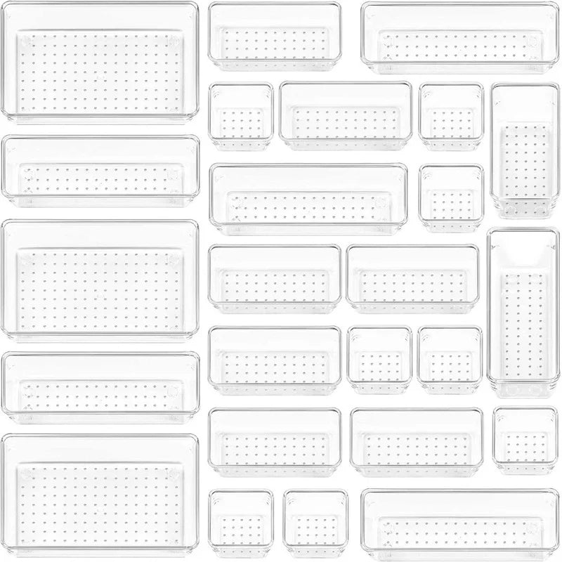 Carvallo Organizer Set | 18-delar | Transparent & Mångsidig | OrdixClear® Förvaringssystem Carvallo