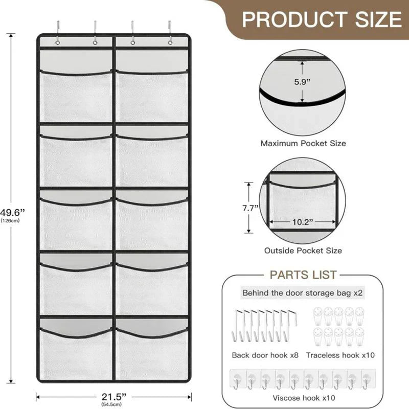 Carvallo hängende organizer Storiva PocketMax | Med 5 stora fack | Hänghylla för Carvallo & garderob | Grå | Platsbesparande förvaring Carvallo