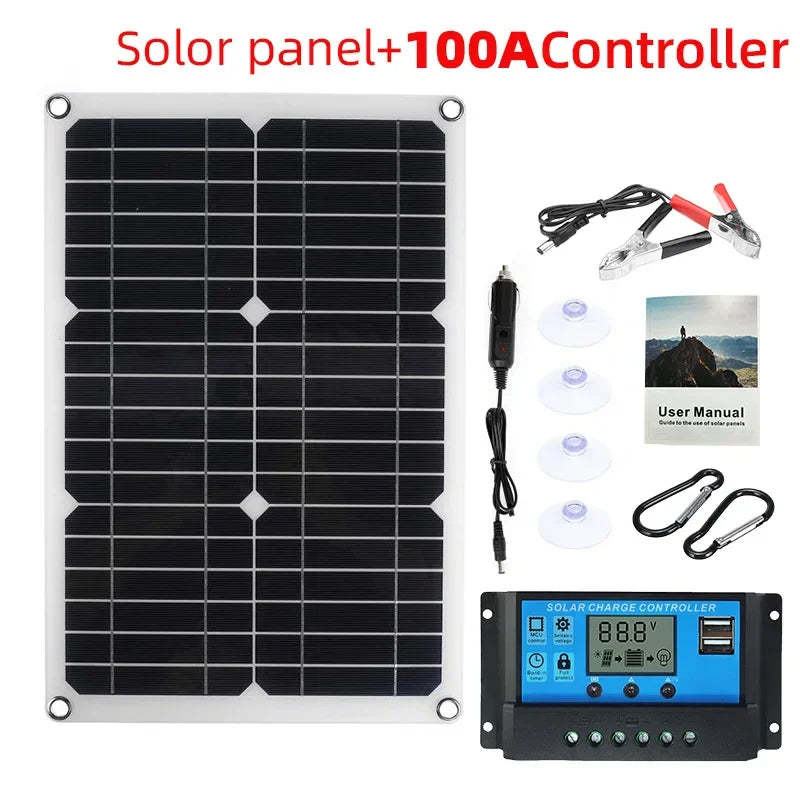 Carvallo Solpanel 1200W | Flexibel 12V Laddpanel | 2x USB & 100A Laddregulator | Utomhus Camping Carvallo