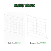 Carvallo Net | Elastiskt klätternät med krokar | 10 × 10 cm maskor | För växthus, växter och hydroponik Carvallo