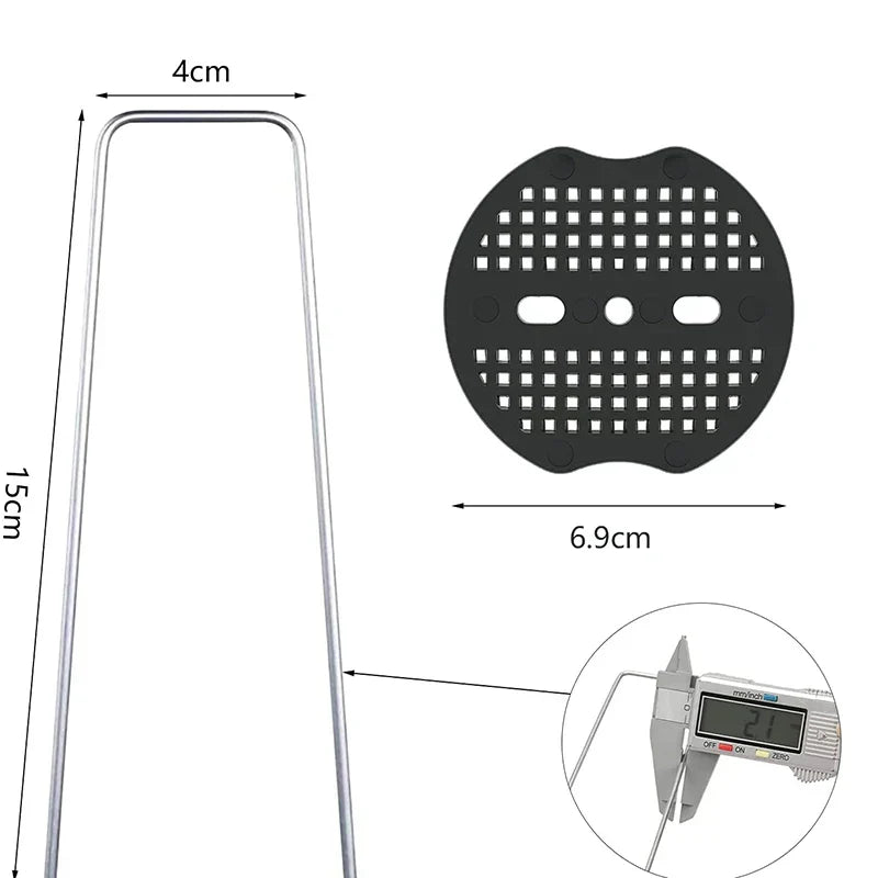 Carvallo-Set Fixaro GripSteel | 40x Trädgårdshakar & Brickor | Galvaniserade jordankare för ogräsduk, presenning & tältfäste Carvallo