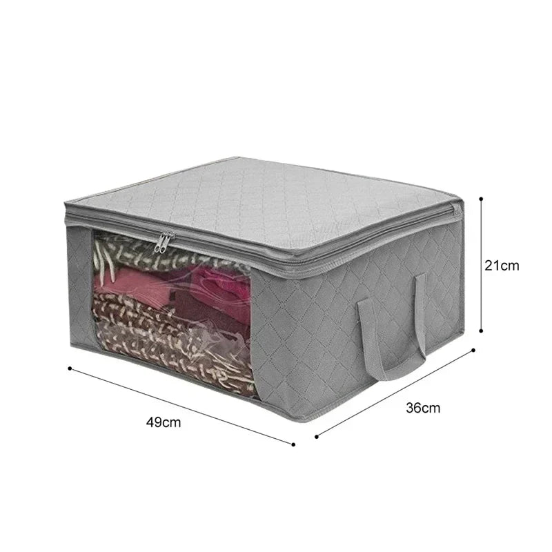 Carvallo Fällbar Förvaringslåda 49×36×21 cm | Med Fönster & Dragkedja | För Kläder, Filtar & Lekar Carvallo