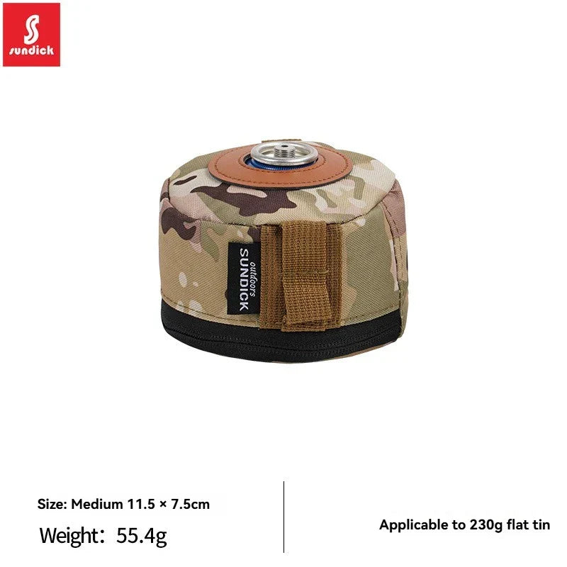 Carvallo skyddshölje för gaspatroner | Stötresistent & Praktisk | För 230 g & 450 g platta gasburkar | Med sidoficka & dragkedja | Utomhus & Camping Carvallo