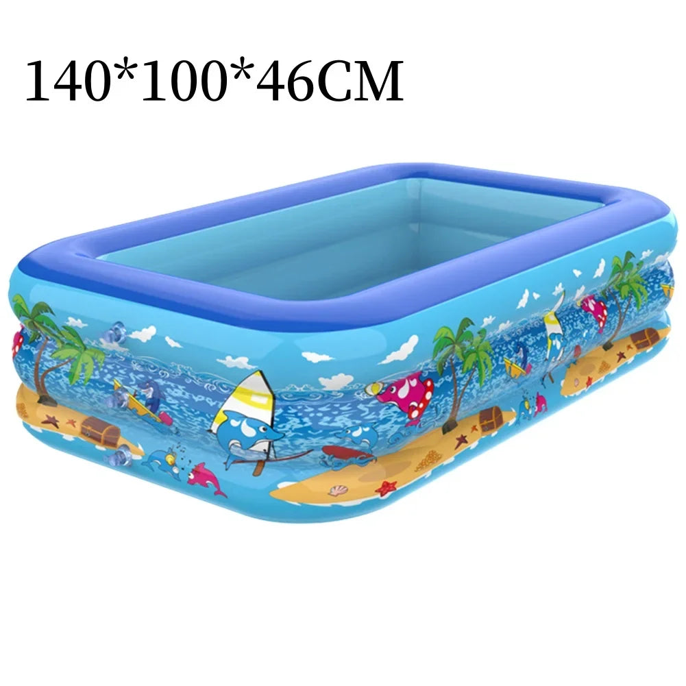 Carvallo Upplåsbart Barnsplaskbassäng | 110–180 cm | Extra Tjock PVC | Tecknad Design för Trädgård & Balkong Carvallo