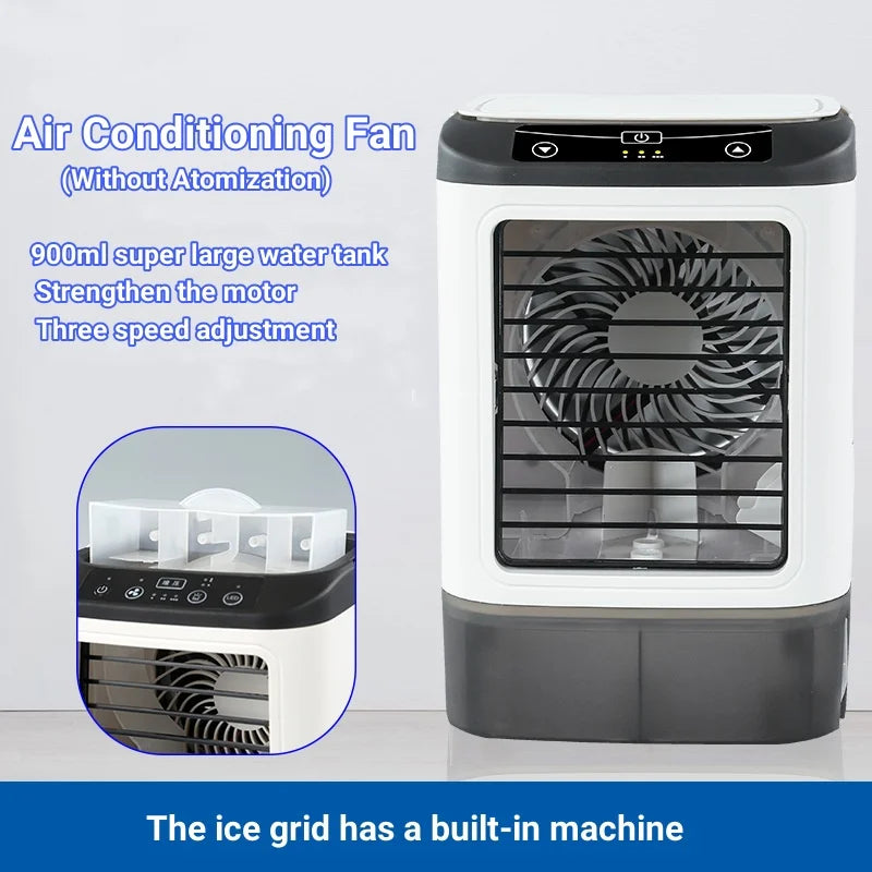 Carvallo Breeze 900 Luftkylare med ultraljudsfördelning | 3-stegs fläkt & nattljus | Bärbar & tyst | 900 ml vattentank för kontor & hem Carvallo