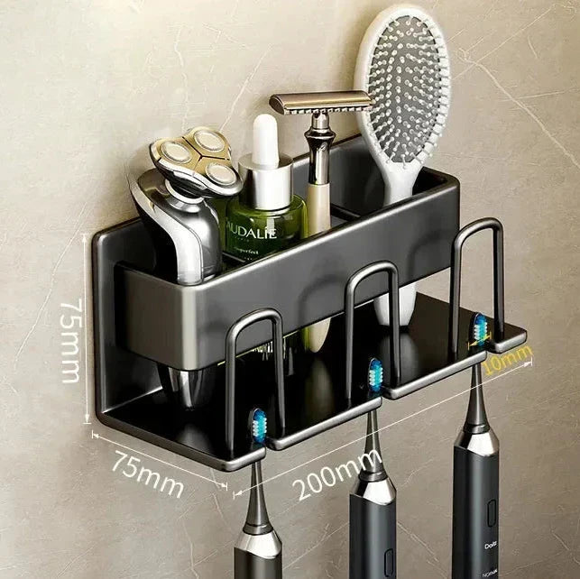 Carvallo - Multifunktionell väggmonterad tandborsthållare med förvaring Carvallo