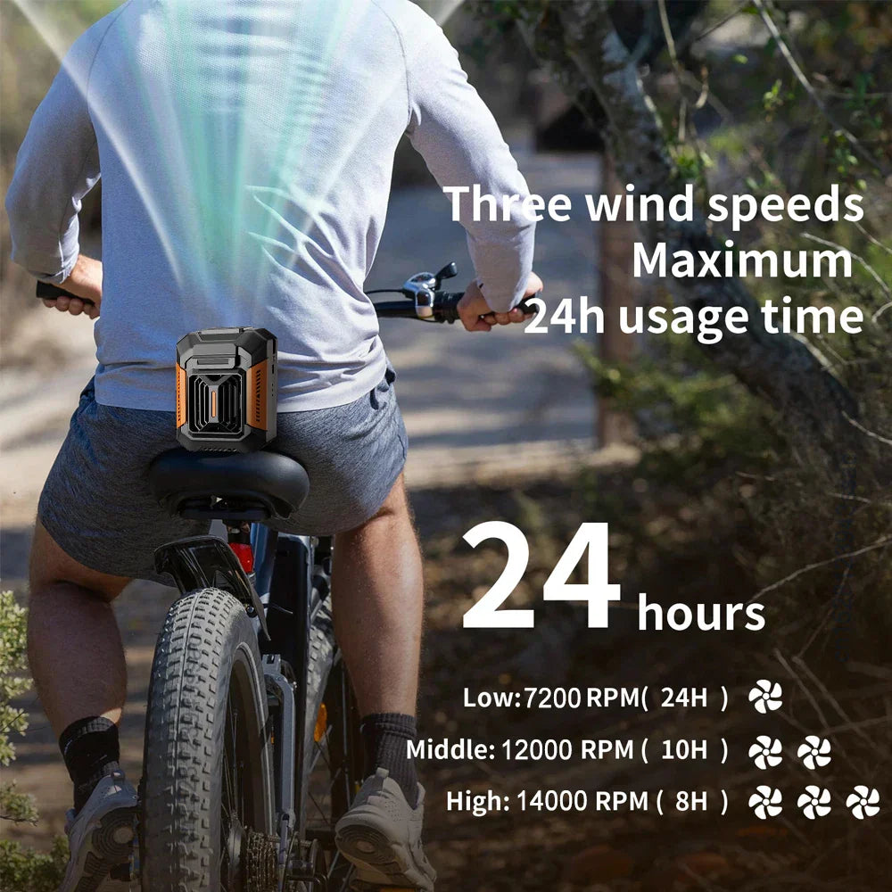 Carvallo Clip-Ventilator AeroClip | Med LED & Powerbank | USB-laddningsbar | För midja, hals & utomhus Carvallo