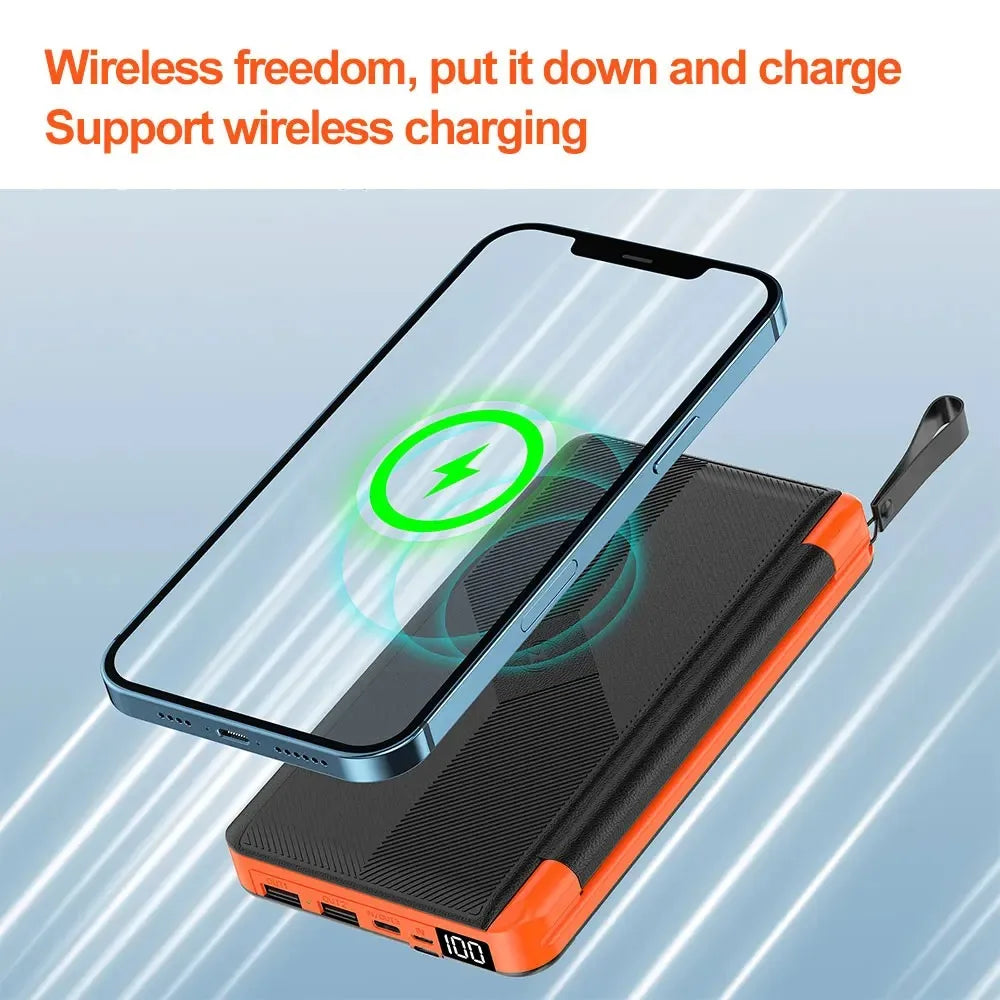 Carvallo Powerbank VoltMate Flip 15W | 10.000/20.000mAh | Trådlös Qi-laddning | Solpanel hopfällbar | Vattentålig & Stöttålig Carvallo