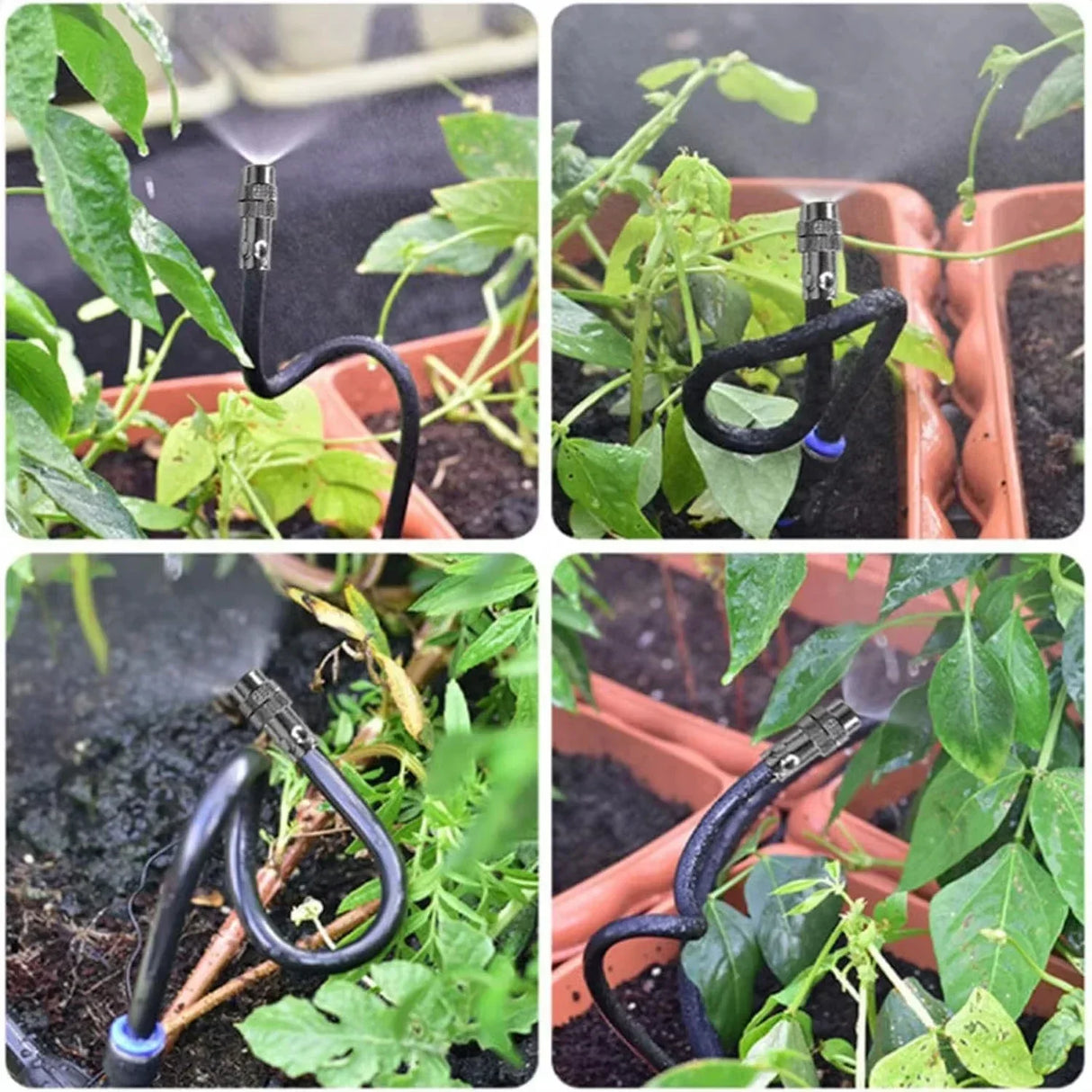 Carvallo Pro360 Automatiskt bevattningssystem 20 m | 360° Justerbara sprutmunstycken | DIY dimbevattningsset | För trädgård, grönsaksland och terrass Carvallo