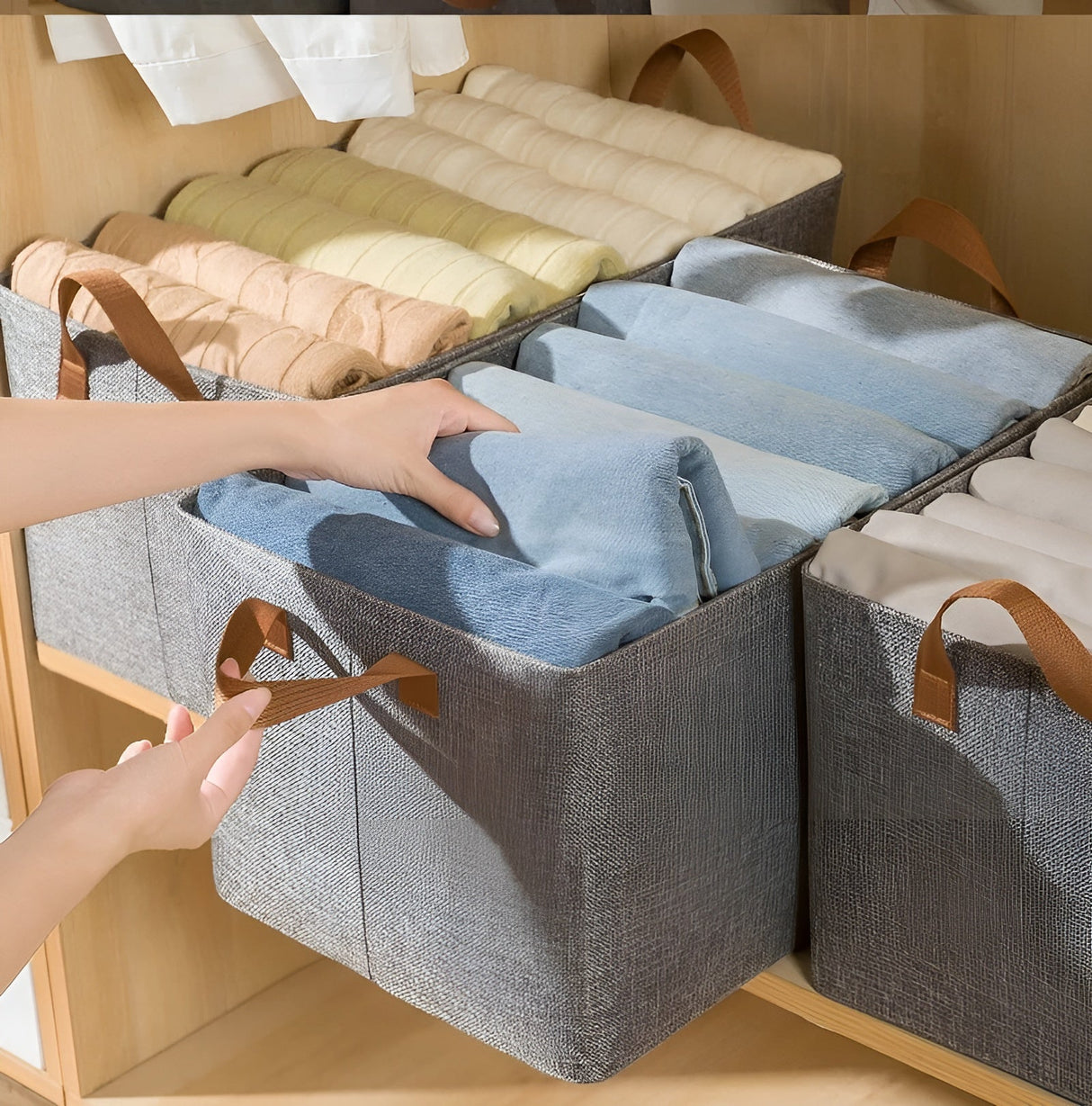 Fällbara förvaringskorgar – Praktiskt 3-pack | Idealisk för kläder, leksaker och mer Carvallo