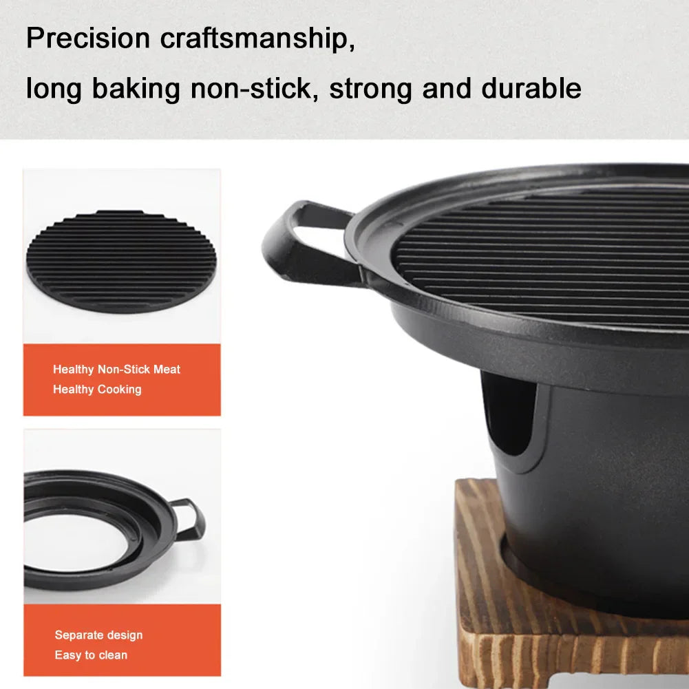 Carvallo Japanesisk Mini-Grill med Alkoholkamin | Bärbar Bordsg grill utan rök | Kompakt och beläggningsfri | För Camping och Balkong Carvallo