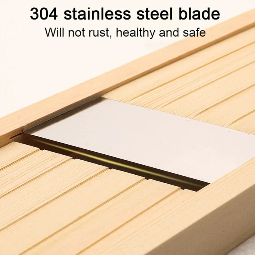 Royallure Trä Grönsakskniv Justerbar Skivare 0,5–7mm för Chips & Frukt Carvallo