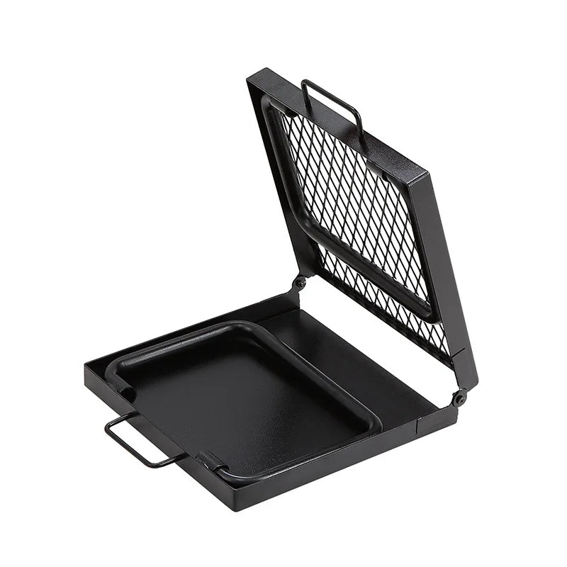 Carvallo Fold Fällbar Grillgaller | Bärbar Rostfritt Stål-Grillställning | För BBQ, Camping & Utomhus | 32 × 21 × 16 cm Carvallo