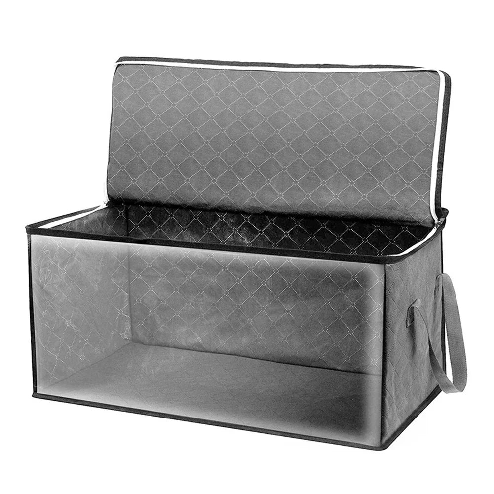 Carvallo Förvaringsväska ClothNest ClearBox | 58×31×30 cm | Med fönster och dragkedja | Filt-, tröja- & klädorganiserare för sovrum & garderob Carvallo