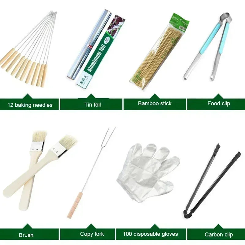 Carvallo Pro Fällbar Kolgrill | Bärbar & stabil | För utomhus, camping & picknick | 60 × 20 × 31,5 cm Carvallo