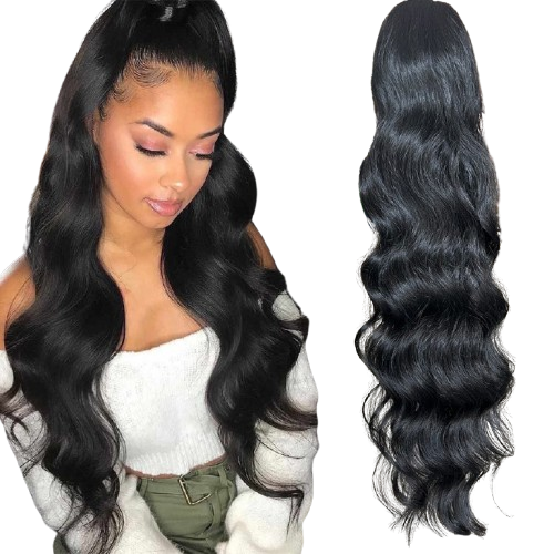 Luxora Lång Ponnytail Clip On Hårklämma Förlängning 22 Tum Carvallo