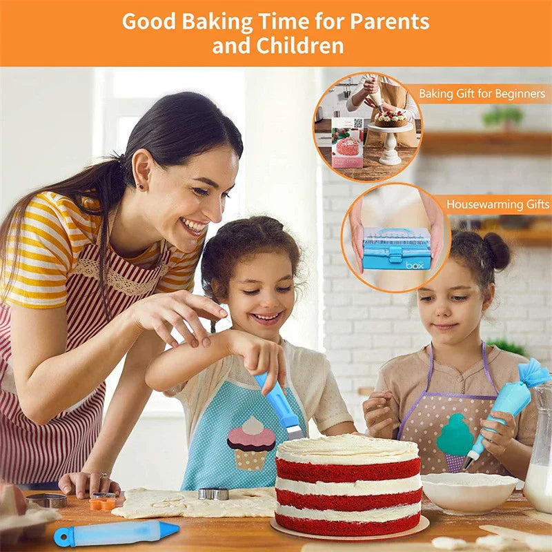 Carvallo MasterKit Tårta dekoration Set 236-delar | Spritspåsar & tyllar i rostfritt stål | Komplett set för bakentusiaster Carvallo