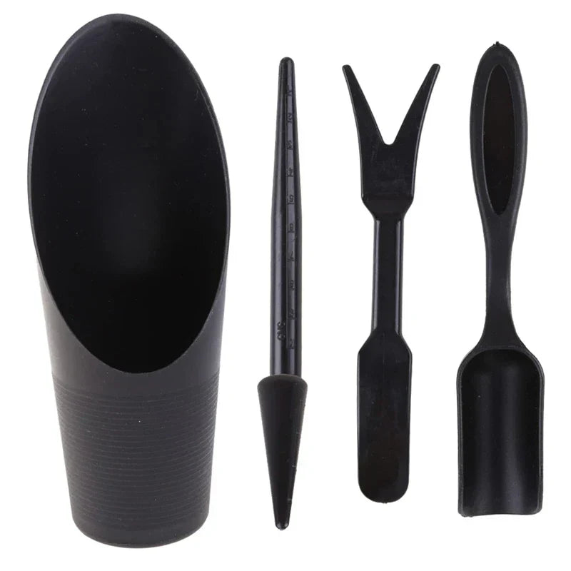 Carvallo Mini Trädgårdsverktyg Set | 4-delat set för balkong & inomhusväxter | För omplantering, sådd & plockning Carvallo