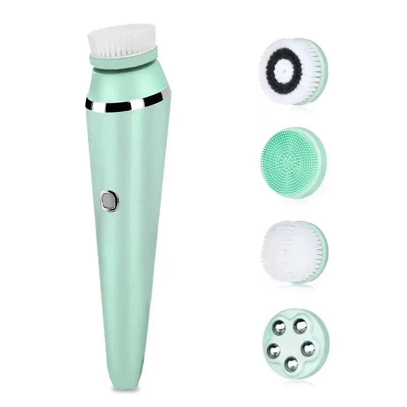 Carvallo 4-i-1 Ansiktsrengöringsborste | Sonic-teknologi & Massage | Vattentät IPX6 | Uppladdningsbar & inkl. 4 borsthuvuden Carvallo