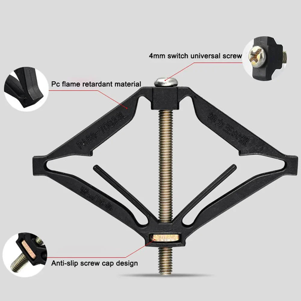 Carvallo ProMount Väggbrytarkit | För 86×86 mm brytarkassetter | Snabbmontering med stödstänger – 6-pack/10-pack Carvallo