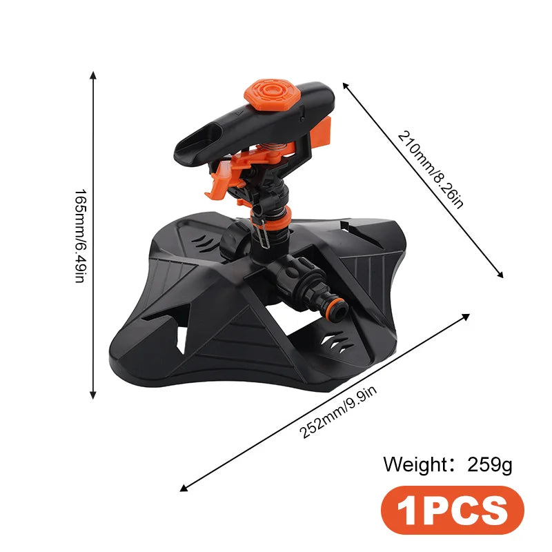 Carvallo Trädgårdssprinkler HydroSpin 360 | 12 m Räckvidd | 360° Rotationsfunktion | För Gräs, Trädgård & Jordbruk | 21 × 25,2 × 16,5 cm Carvallo