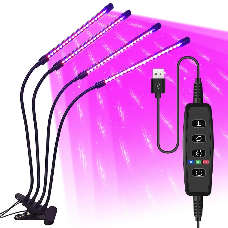 Carvallo Floraviva | LED Grow Light USB | 1–4 Huvuden | 10-Stegs Dimmbar & Timerfunktion Carvallo