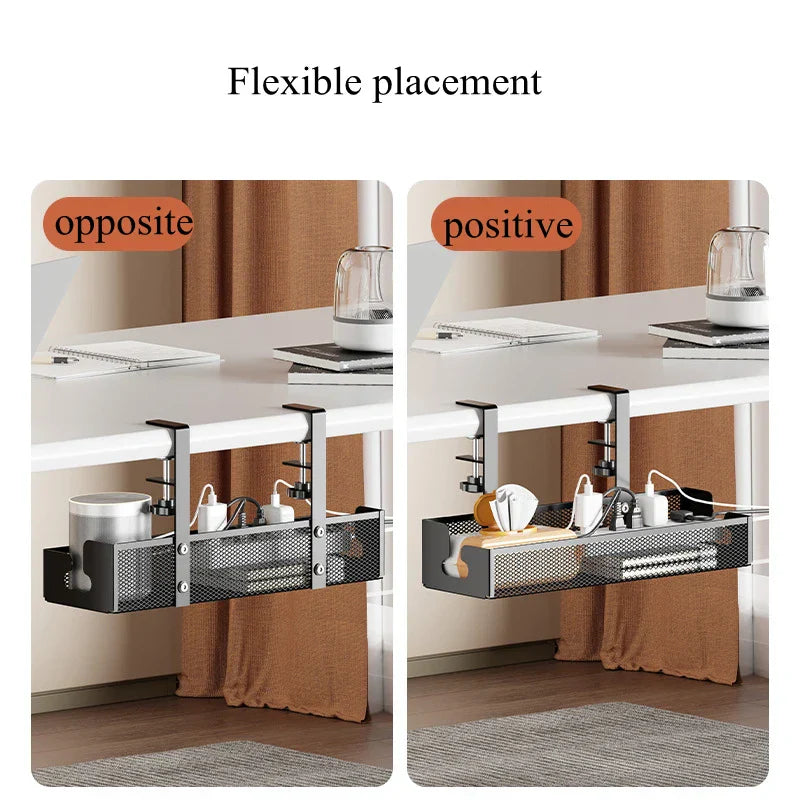 Carvallo Kabelmanagement Under skrivbordet | Metallhylla utan borrning | Kabelhållare & organiserare för kontor & kök Carvallo