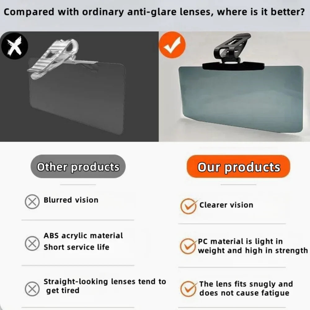 Carvallo PolarShield Universal Bilsolskydd | Polariserande UV-skyddsskiva mot bländning | För fram- & sidospeglar Carvallo