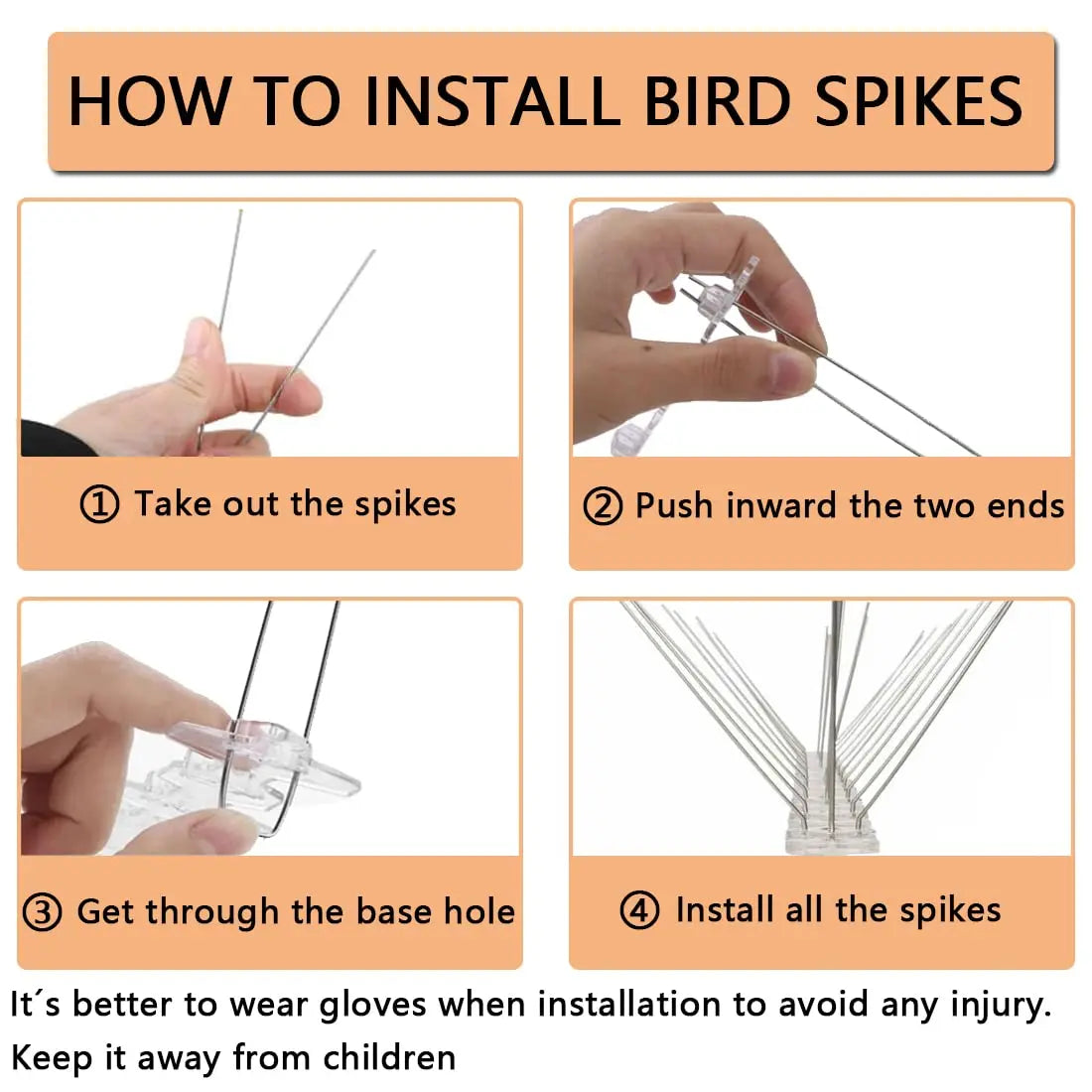 Carvallo Taubenabwehr Spikes | 12-pack rostfritt stål fågelavskräckning | UV-beständig & väderbeständig | För tak, balkong & staket Carvallo