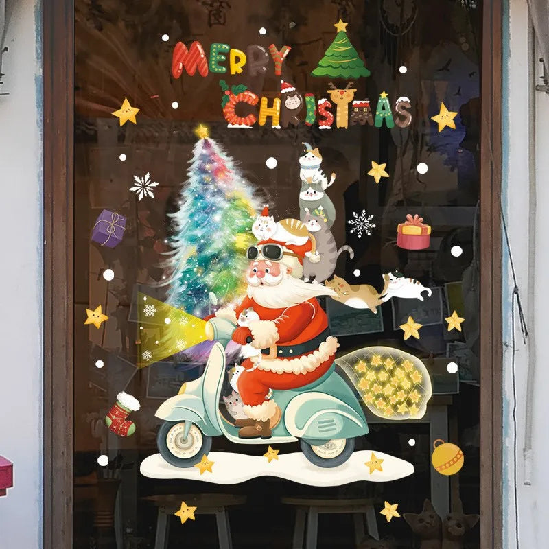 Fönsterdekoration - Festlig dekoration med jultomte och djur för en mysig jul Carvallo