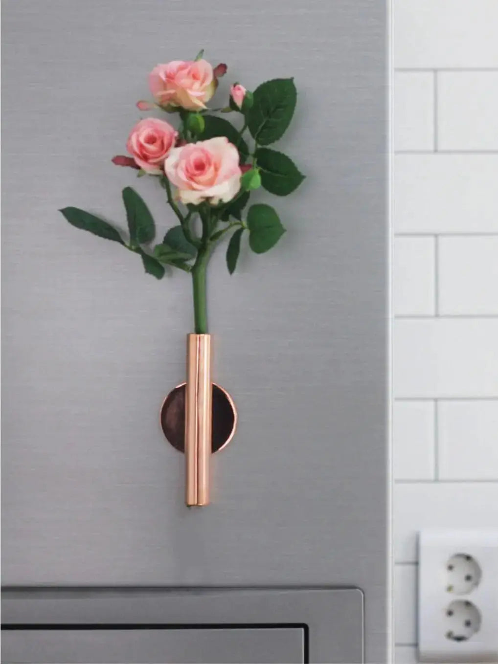 Carvallo AureaBloom | 1/3 Stück | Rostfritt stål i roséguld | Rund metallvas i nordisk stil | För vardagsrum, bröllop & väggdekoration Carvallo