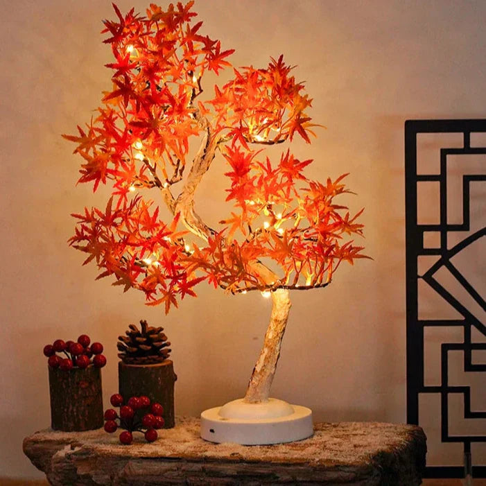 LumiLeaf - LED Lönn Bonsai Lampa – Stämningsfull Bordslampa för Vardagsrum och Sovrum Carvallo