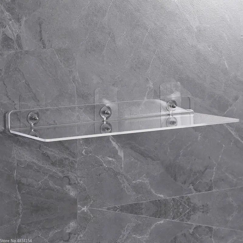 Carvallo Living | Akryl Vägg hylla | Transparent svävande hylla för badrum, kök och vardagsrum | 20–50 cm | Platsbesparande förvaring Carvallo