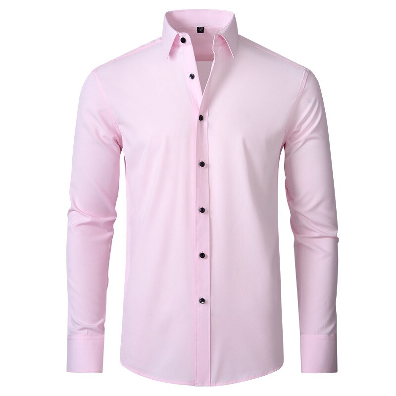 Modern Stretch Långärmad Skjorta-Clothes for Men-Hemnix-Rosa-38-Hemnix