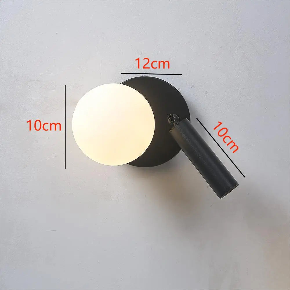 NordicLux - Modern LED Sänglampa Rotera Glas Vägglampa Sovrum och Vardagsrum Dekor Carvallo