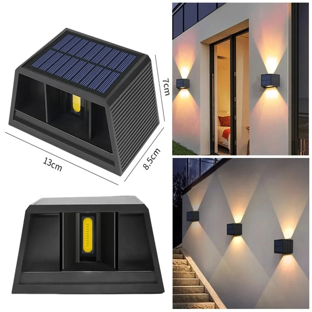 Carvallo Solar LED Vägglampa Utomhus | IP65 Vattentät | Skymningssensor | Upp & Ner Ljus | Varmvit Carvallo