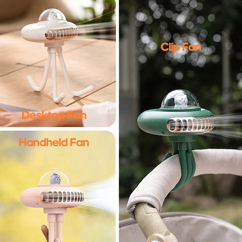 Carvallo-Ventilator Brisano ClipFlex | Fällbar & Återuppladdningsbar | 2000 mAh Batteri | 4 Hastigheter | Med klämma för barnvagn, bord & på språng Carvallo