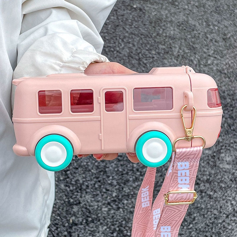 Bus Water Bottle-Kids-Hemnix-Rosa-Hemnix