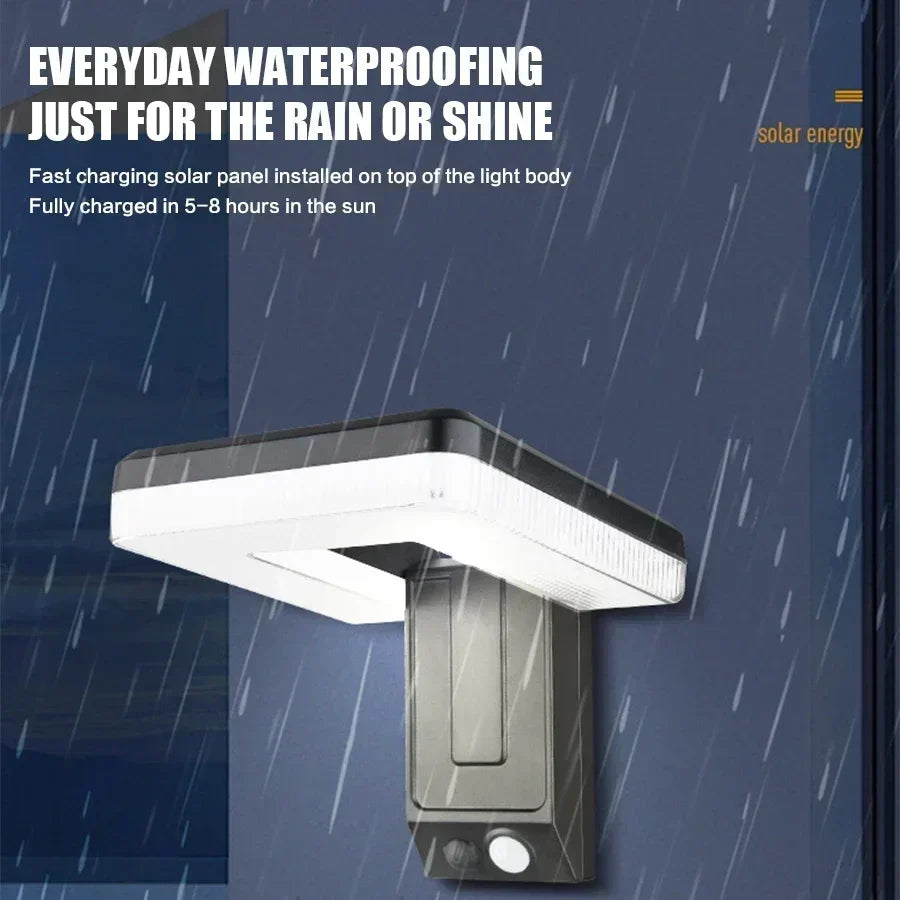 Carvallo FoldWall Solar-vägglampa | 3 belysningslägen | 120° svängbar | Med rörelsesensor & skymningsrelä Carvallo